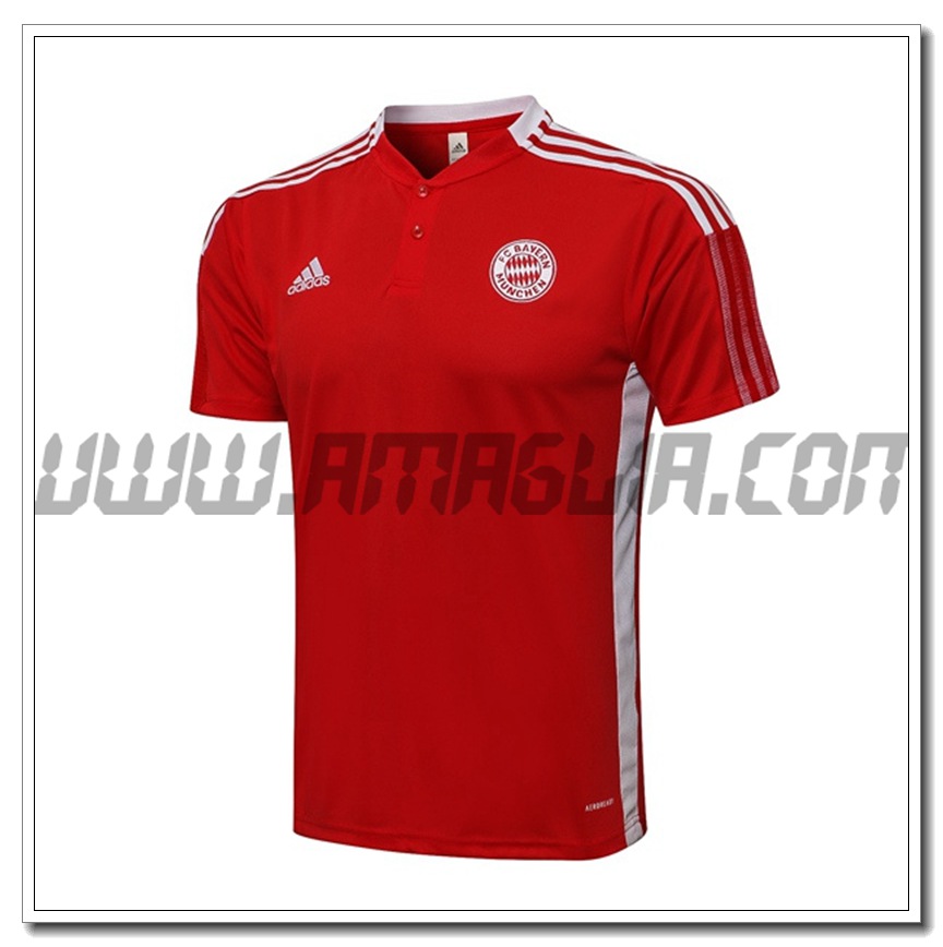 Maglia Polo Bayern Monaco Rosso/Bianco 2021 2022