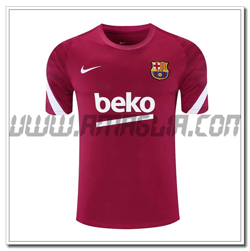 Maglia Allenamento FC Barcellona Rosso/Bianco 2021 2022