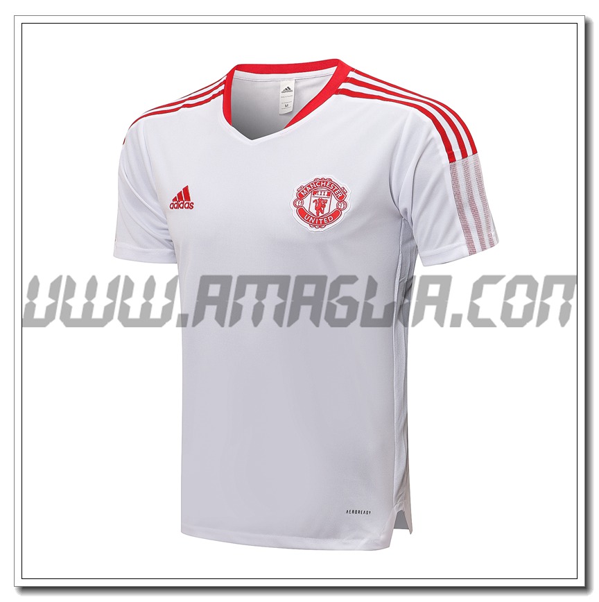 Maglia Allenamento Manchester United Bianco/Rosso 2021 2022