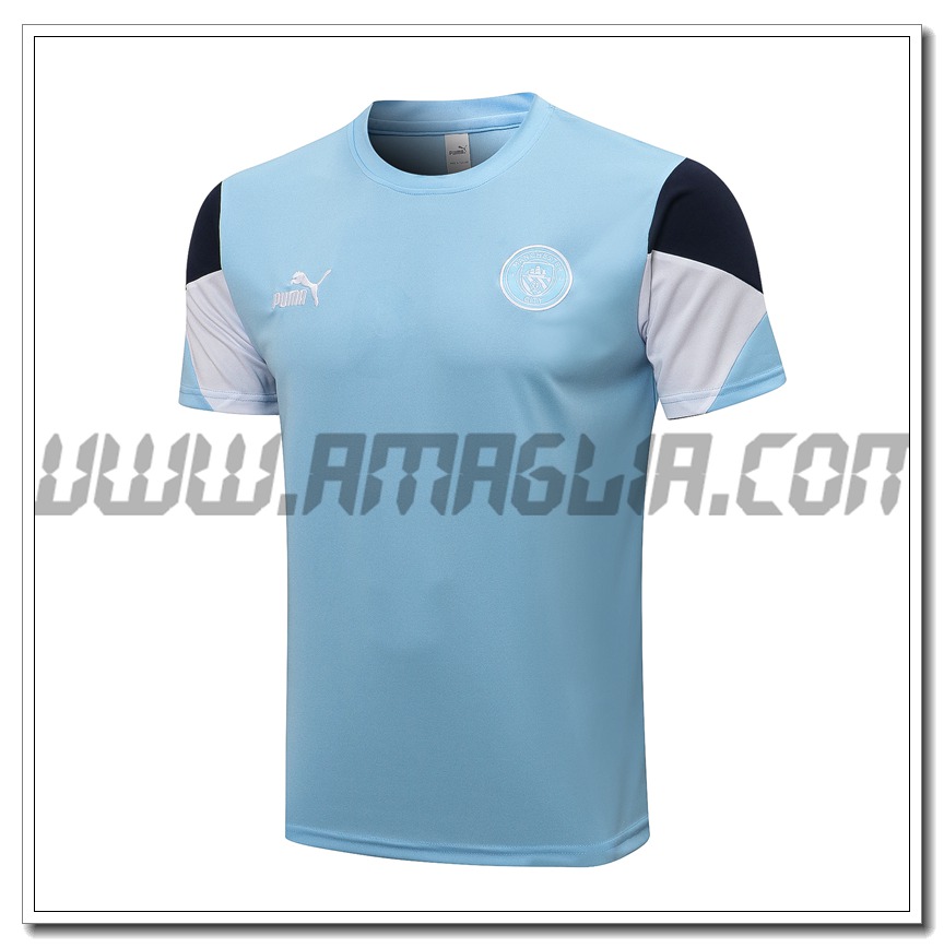 Maglia Allenamento Manchester City Blu/Nero/Bianco 2021 2022