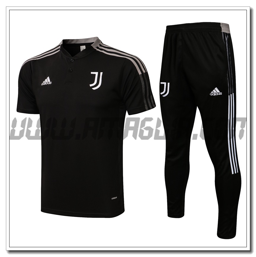 Kit Maglia Allenamento Juventus + Pantaloni Nero/Bianco 2021 2022