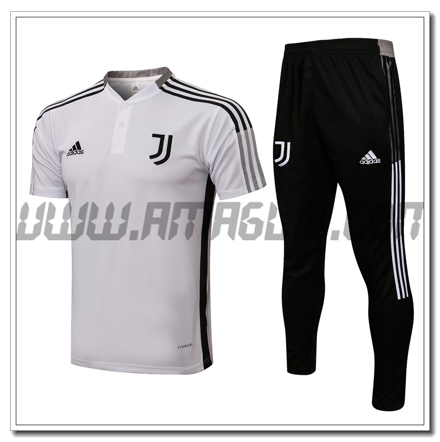 Kit Maglia Allenamento Juventus + Pantaloni Bianco/Nero 2021 2022
