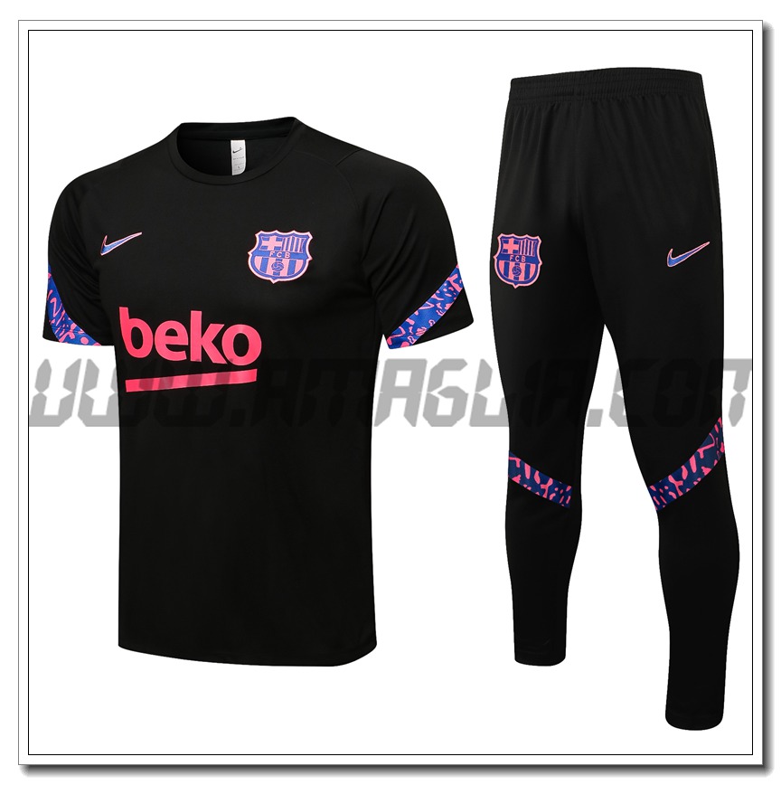 Kit Maglia Allenamento FC Barcellona + Pantaloni Nero/Viola 2021 2022