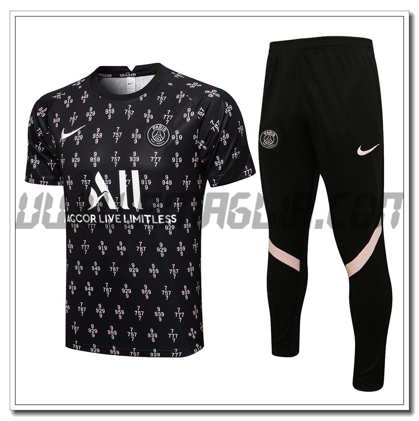 Kit Maglia Allenamento Jordan PSG + Pantaloni Nero/Bianco 2021 2022