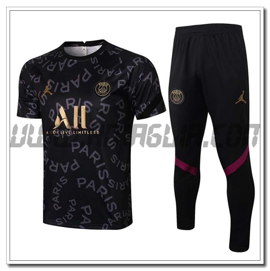 Kit Maglia Allenamento PSG Jordan + Pantaloni Nero 2021 2022