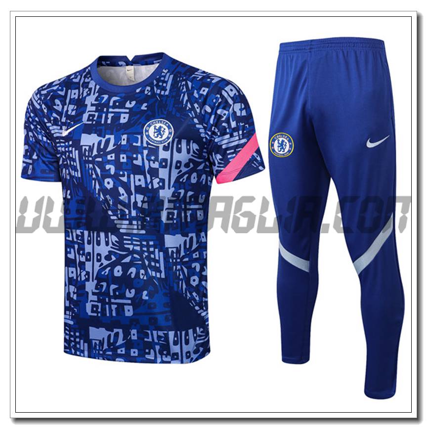 Kit Maglia Allenamento FC Chelsea + Pantaloni Blu 2021 2022