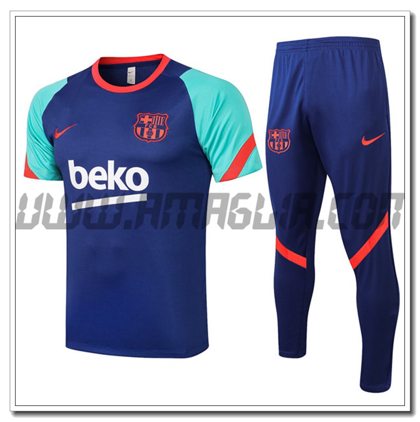 Kit Maglia Allenamento FC Barcellona + Pantaloni Blu 2021 2022
