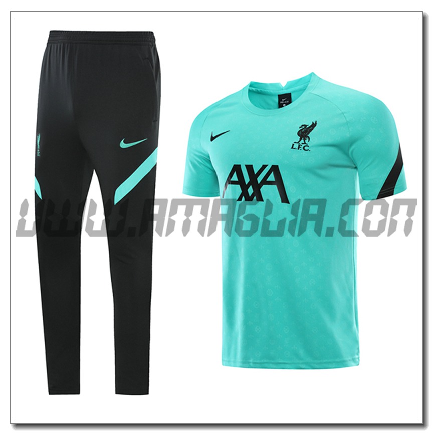 Kit Maglia Allenamento FC Liverpool + Pantaloni Verde 2021 2022