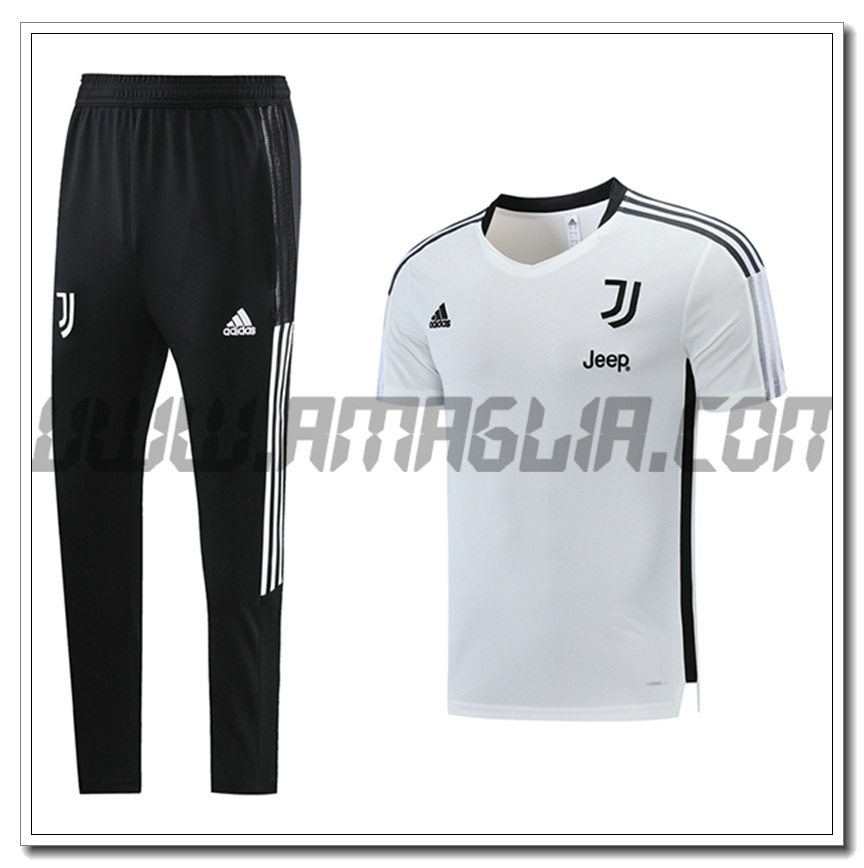 Kit Maglia Allenamento Juventus + Pantaloni Bianco 2021 2022