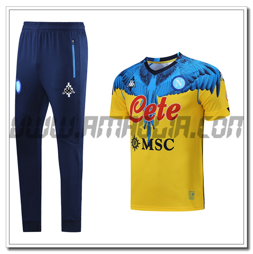 Kit Maglia Allenamento SSC Napoli + Pantaloni Nero/Blu 2021 2022