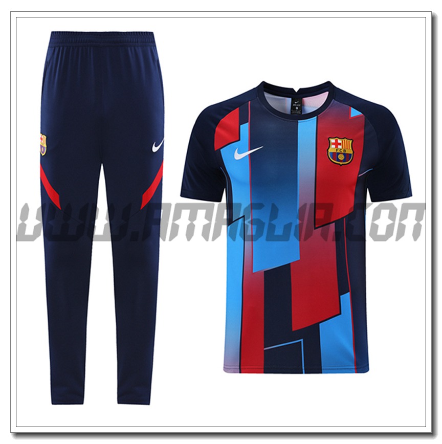 Kit Maglia Allenamento FC Barcellona + Pantaloni Nero/Blu 2021 2022