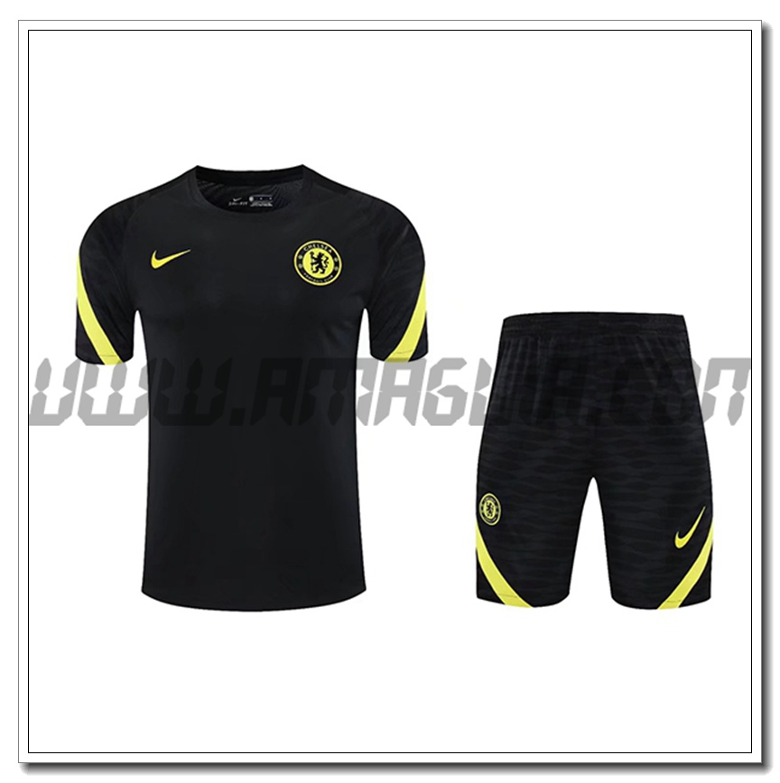 Kit Maglia Allenamento FC Chelsea + Pantaloncini Nero 2021 2022