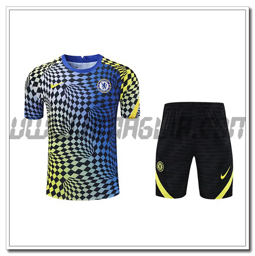 Kit Maglia Allenamento FC Chelsea + Pantaloncini Blu 2021 2022