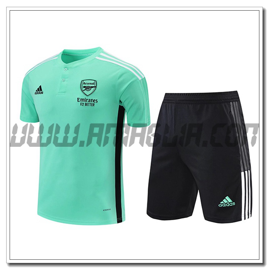 Kit Maglia Allenamento FC Arsenal + Pantaloncini Verde 2021 2022