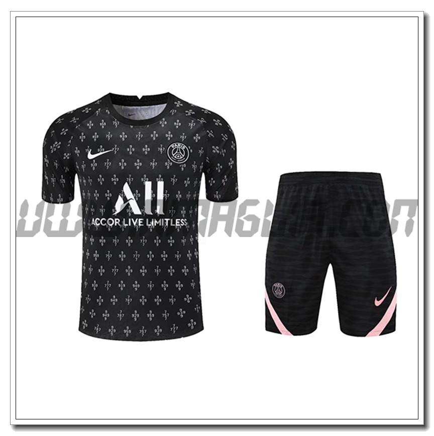 Kit Maglia Allenamento Jordan PSG + Pantaloncini Nero 2021 2022