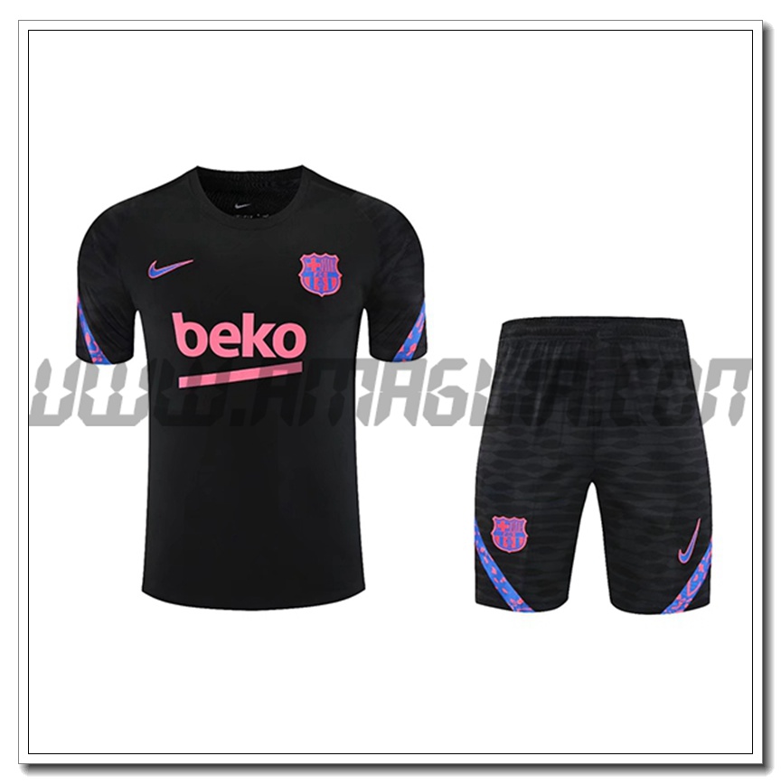 Kit Maglia Allenamento FC Barcellona + Pantaloncini Nero 2021 2022