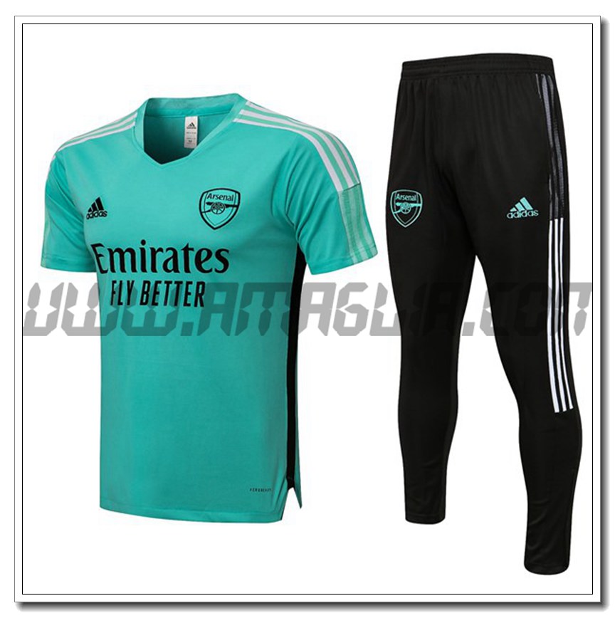 Kit Maglia Allenamento FC Arsenal + Pantaloni Verde 2021 2022