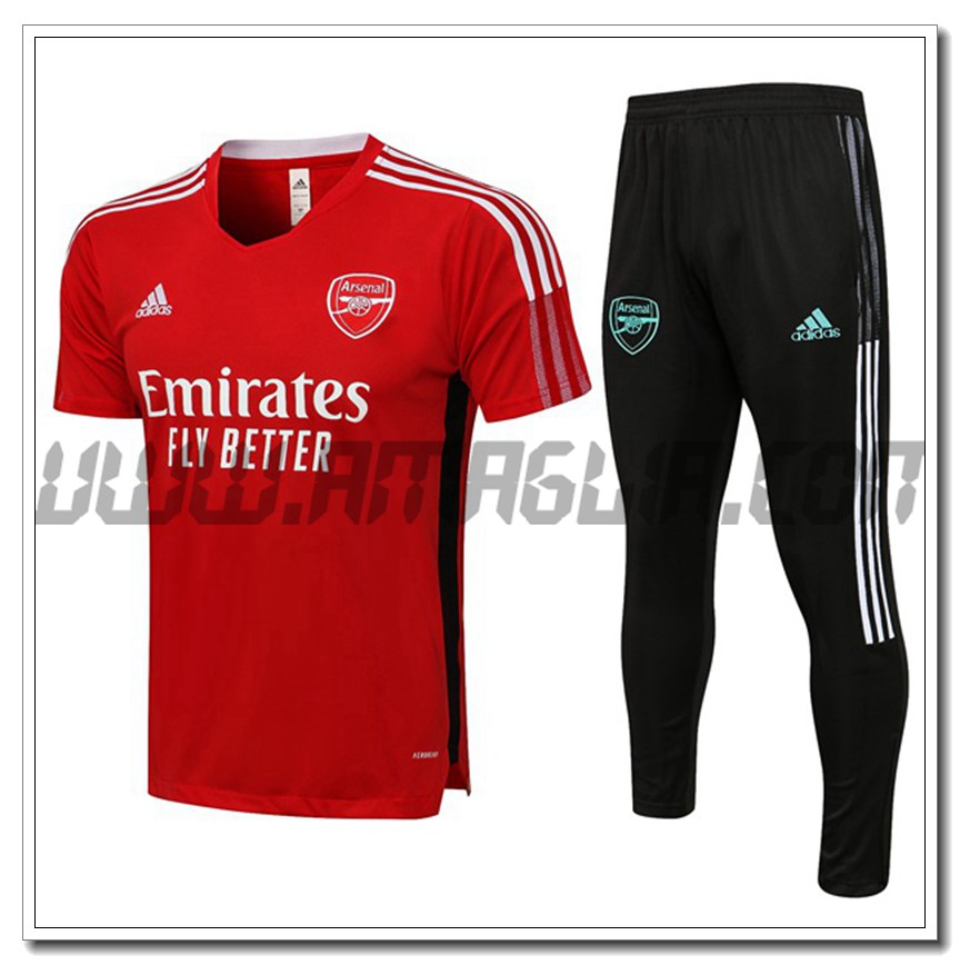 Kit Maglia Allenamento FC Arsenal + Pantaloni Rosso 2021 2022