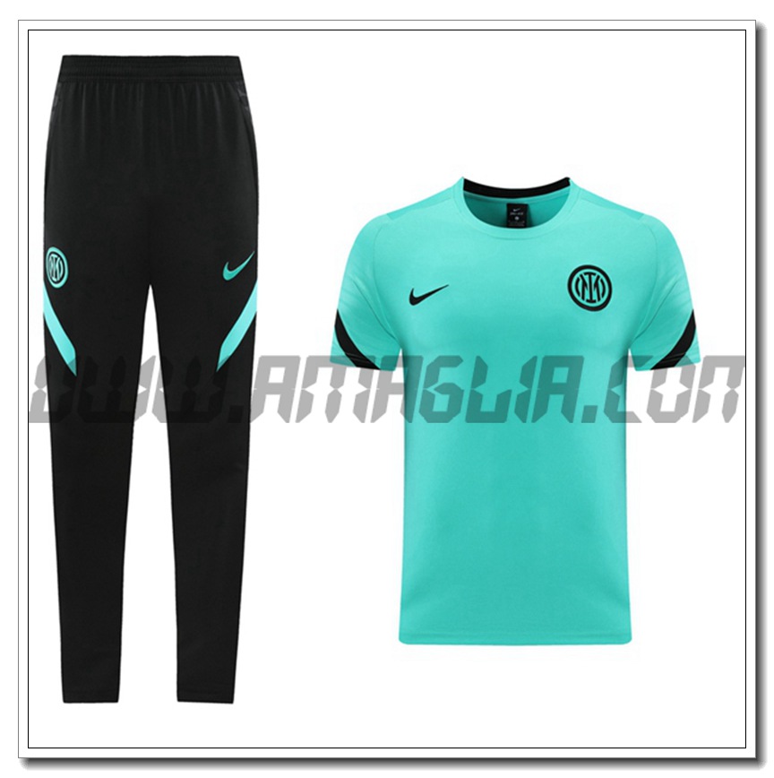 Kit Maglia Allenamento Inter Milan + Pantaloni Verde 2021 2022