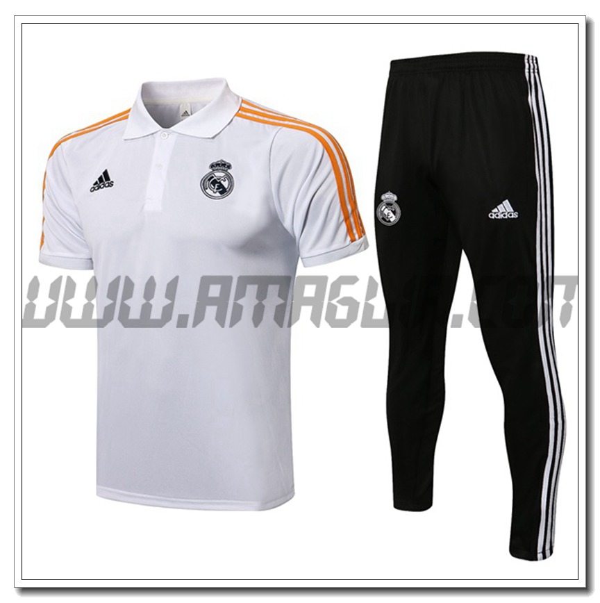 Kit Maglia Allenamento Real Madrid + Pantaloni Bianco 2021 2022