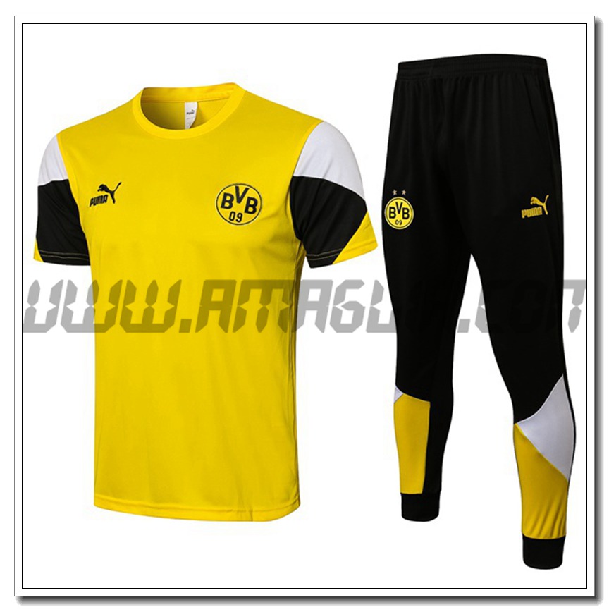 Kit Maglia Allenamento Dortmund BVB + Pantaloni Giallo閵嗕腐ero 2021 2022
