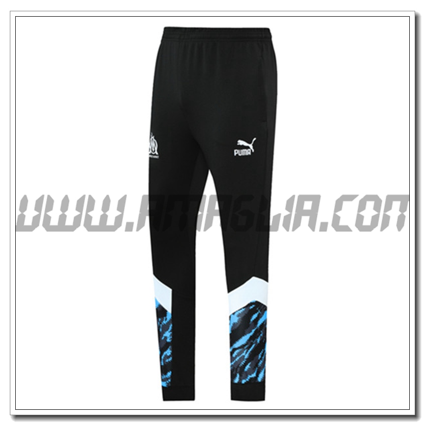 Pantaloni Allenamento Marsiglia OM Nero/Blu 2021 2022