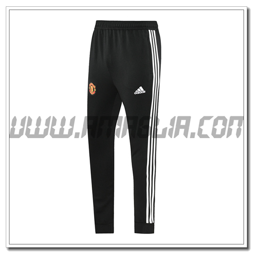 Pantaloni Allenamento Manchester United Nero/Bianco 2021 2022