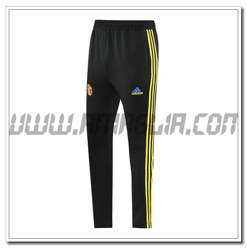Pantaloni Allenamento Manchester United Nero/Giallo 2021 2022