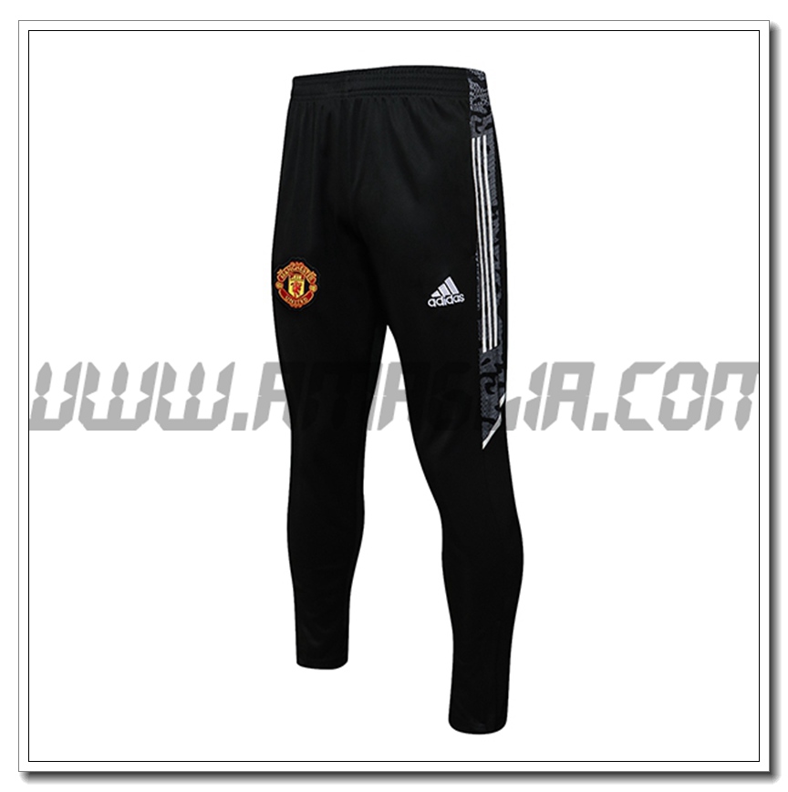 Pantaloni Allenamento Manchester United Nero/Bianco 2021 2022