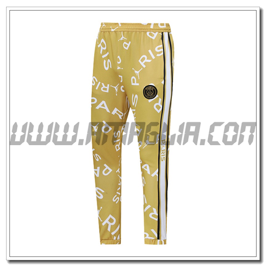 Pantaloni Allenamento Jordan PSG Giallo 2021 2022