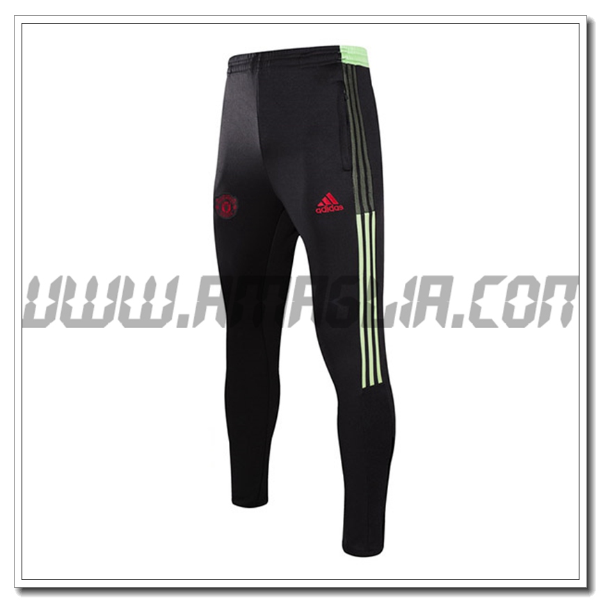 Pantaloni Allenamento Manchester United Nero/Verde 2021 2022