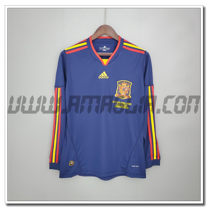 Maglia Calcio Spagna Retro Seconda Manica Lunga 2010