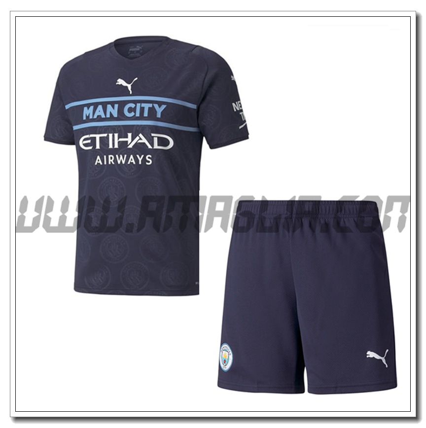 Kit Maglia Manchester City Terza + Pantaloncini 2021 2022
