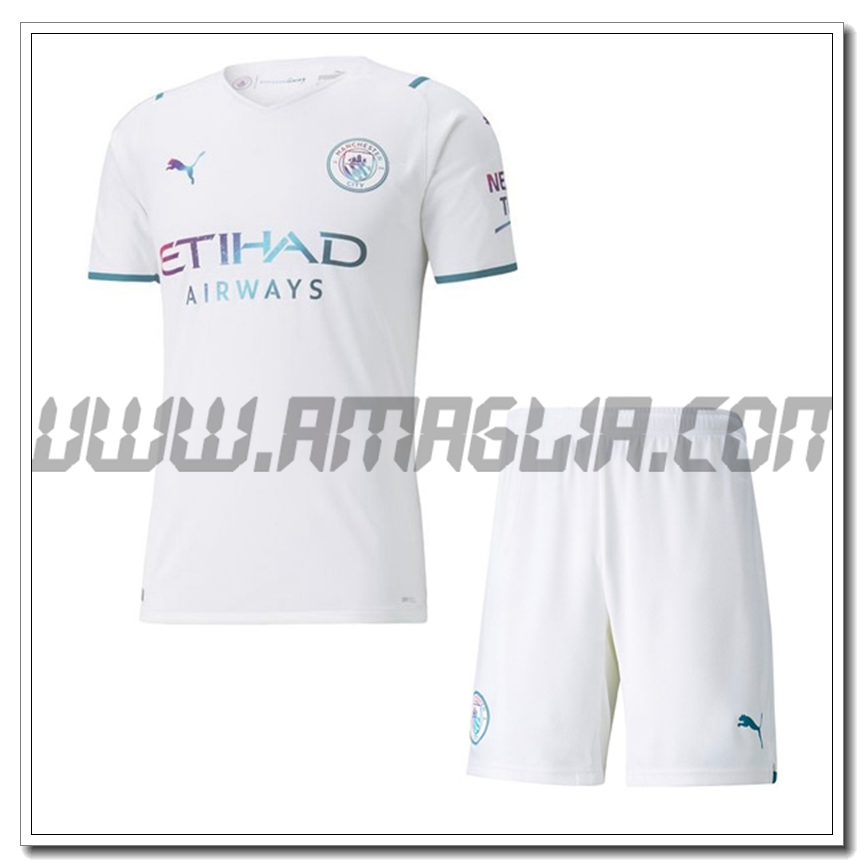 Kit Maglia Manchester City Seconda + Pantaloncini 2021 2022