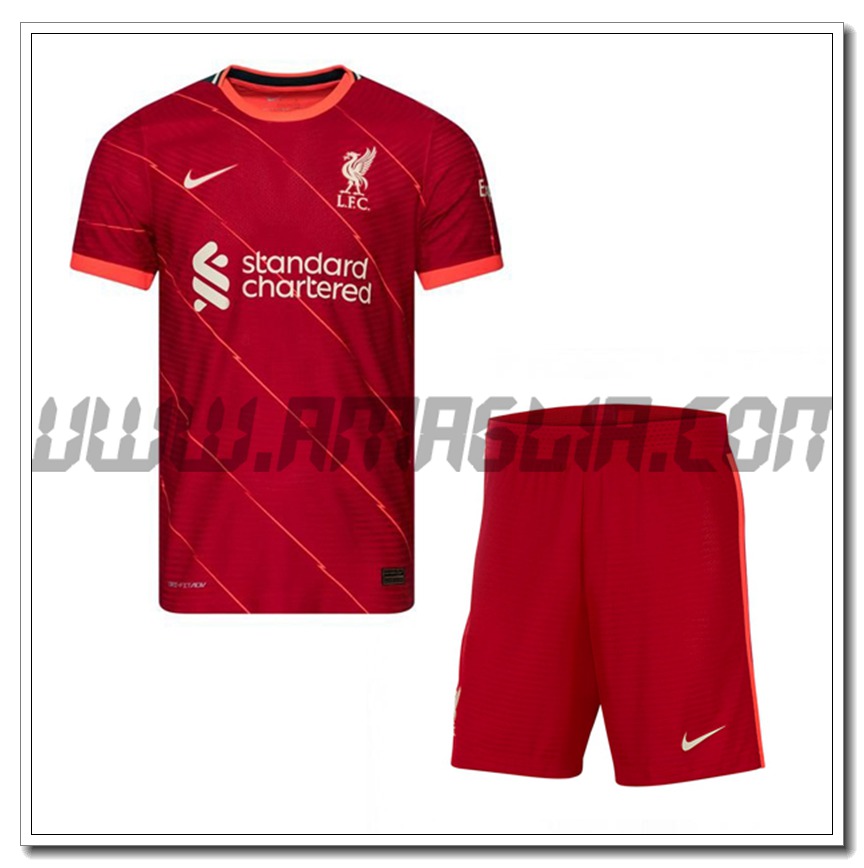Kit Maglia FC Liverpool Prima + Pantaloncini 2021 2022