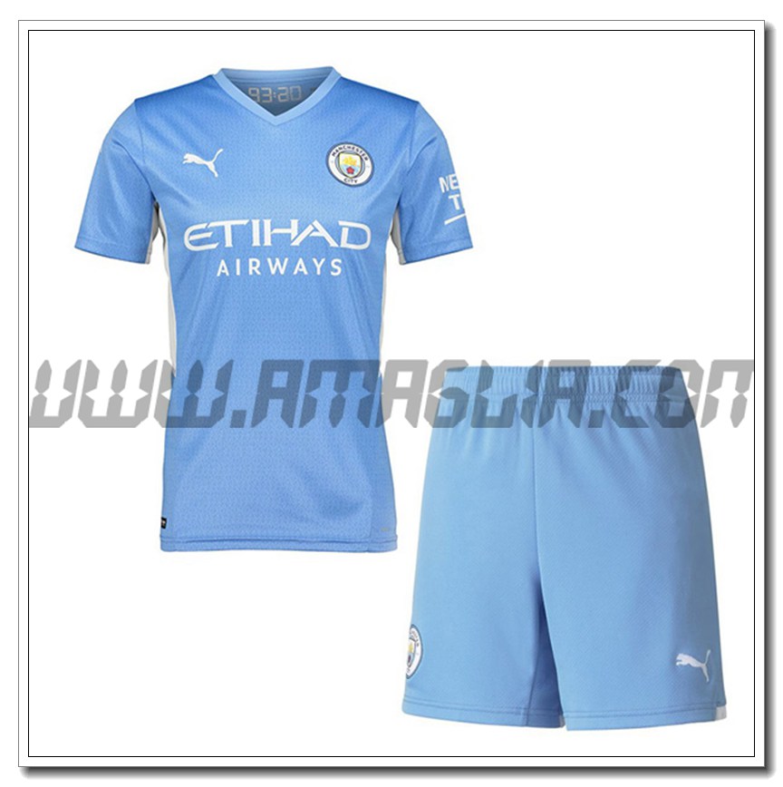 Kit Maglia Manchester City Prima + Pantaloncini 2021 2022