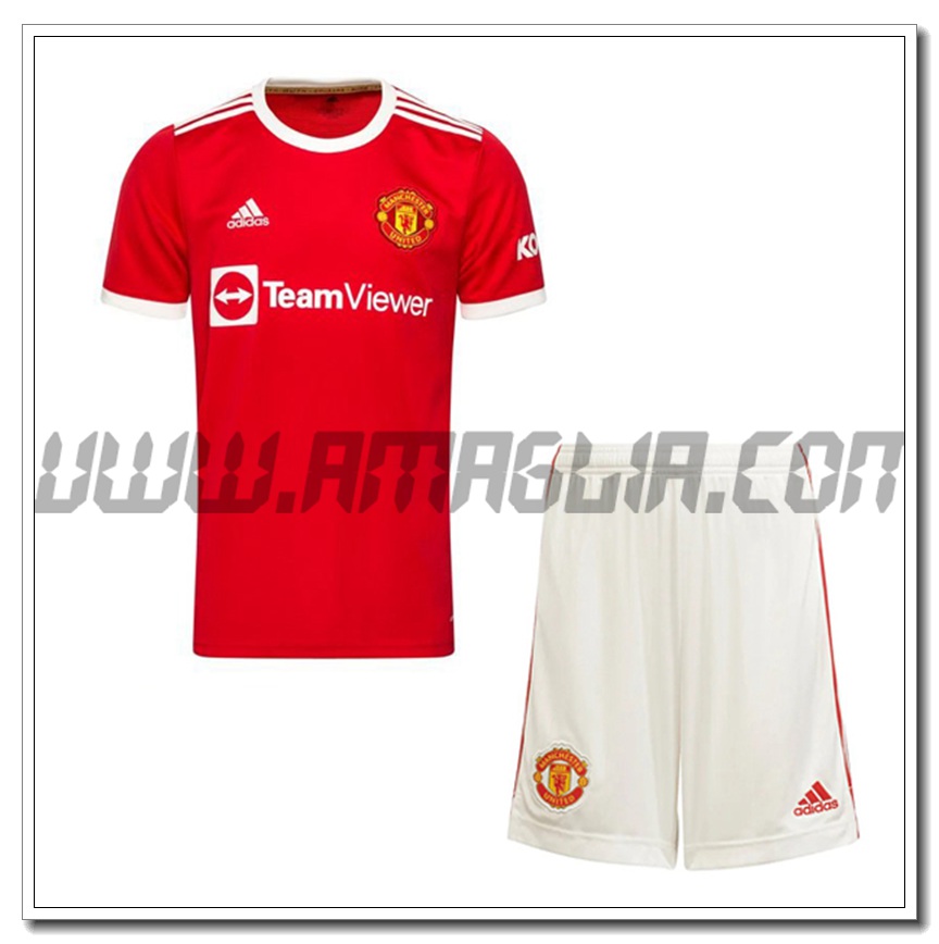 Kit Maglia Manchester United Prima + Pantaloncini 2021 2022