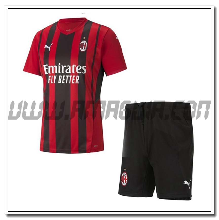 Kit Maglia AC Milan Prima + Pantaloncini 2021 2022