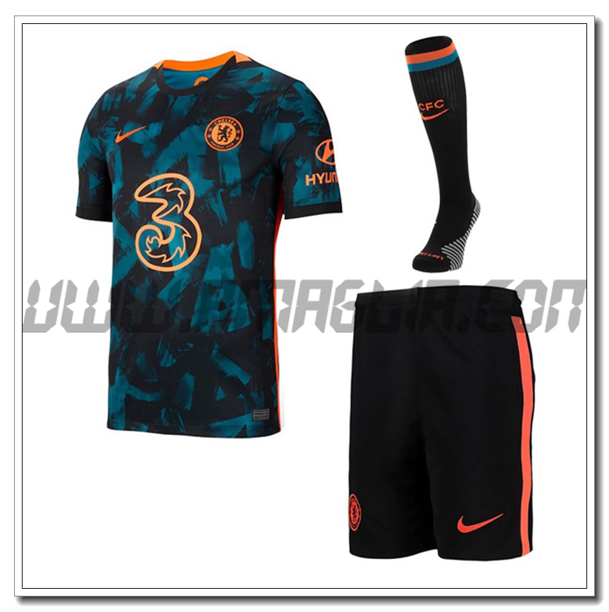 Kit Maglia FC Chelsea Terza (Pantaloncini + Calzini) 2021 2022