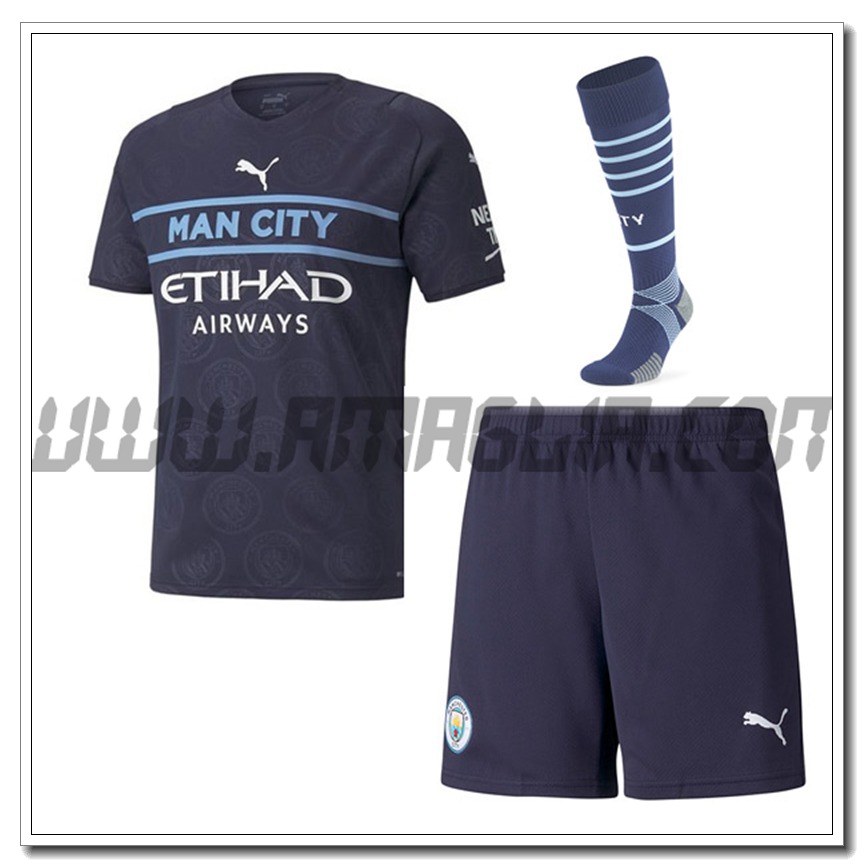 Kit Maglia Manchester City Terza (Pantaloncini + Calzini) 2021 2022