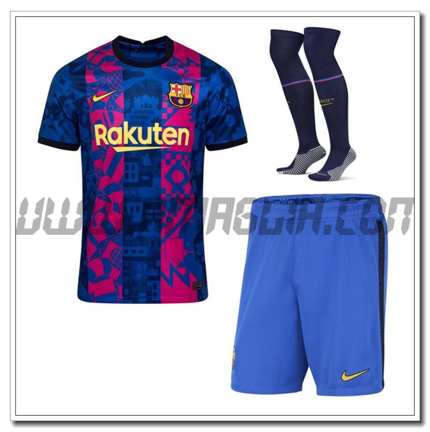Kit Maglia FC Barcellona Terza (Pantaloncini + Calzini) 2021 2022
