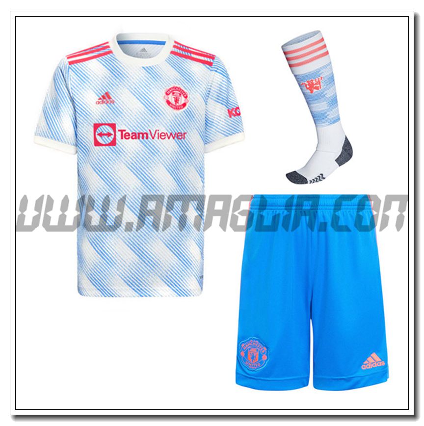 Kit Maglia Manchester United Seconda (Pantaloncini + Calzini) 2021 2022