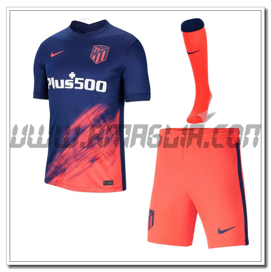 Kit Maglia Atletico Madrid Seconda (Pantaloncini + Calzini) 2021 2022
