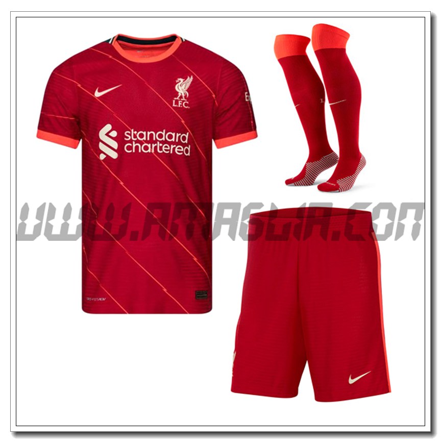 Kit Maglia FC Liverpool Prima (Pantaloncini + Calzini) 2021 2022