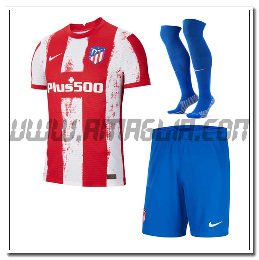 Kit Maglia Atletico Madrid Prima (Pantaloncini + Calzini) 2021 2022