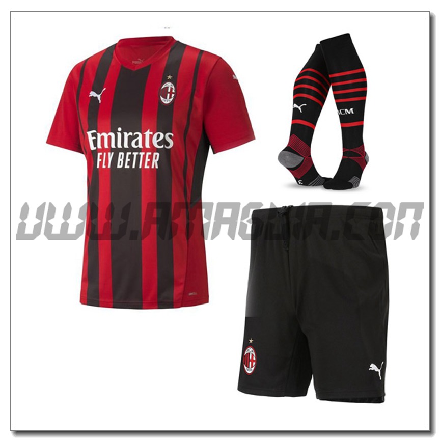 Kit Maglia AC Milan Prima (Pantaloncini + Calzini) 2021 2022