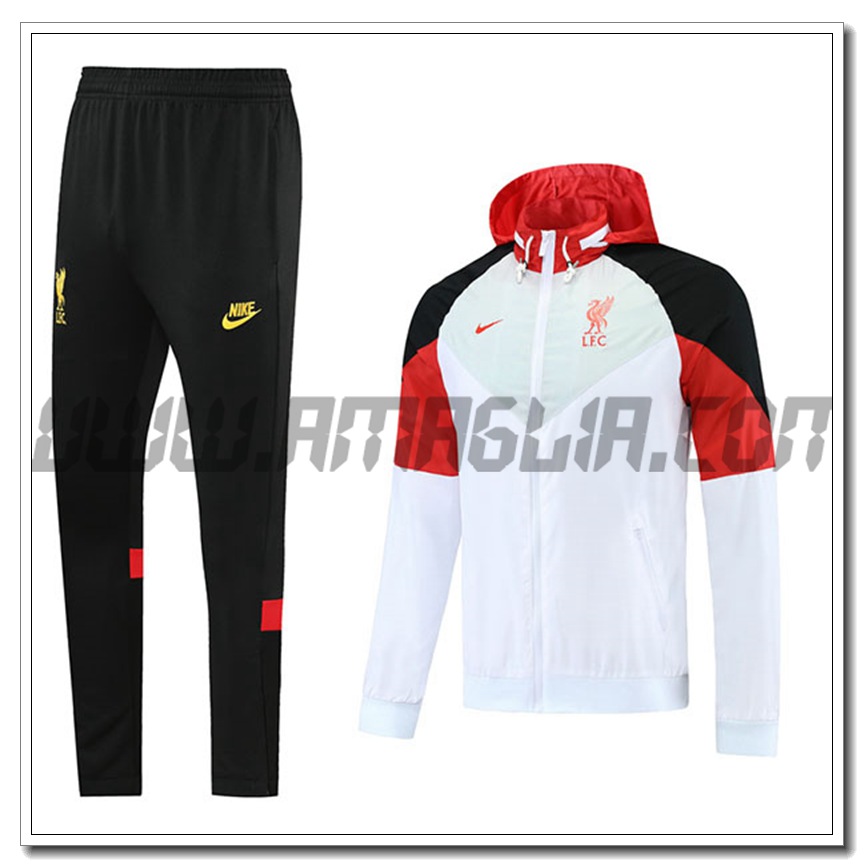 Tuta Giacca con Cappuccio FC Liverpool Bianco/Rosso 2021 2022