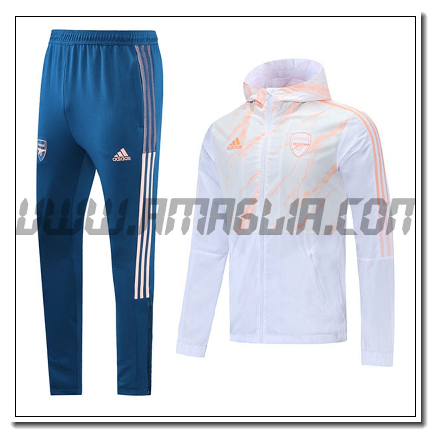 Tuta Giacca con Cappuccio Arsenal Bianco 2021 2022