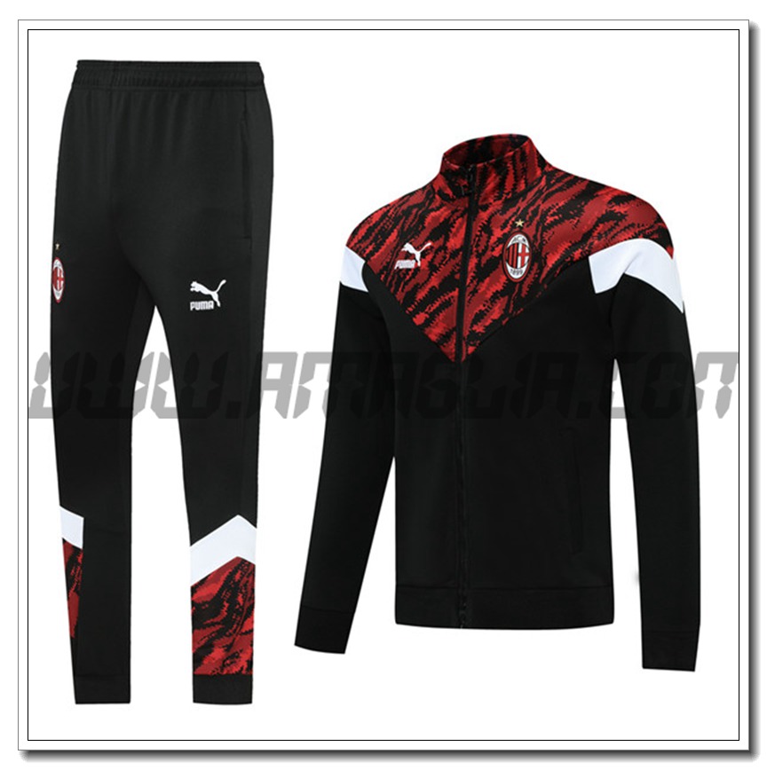 Tuta Giacca Allenamento AC Milan Rosso/Nero 2021 2022