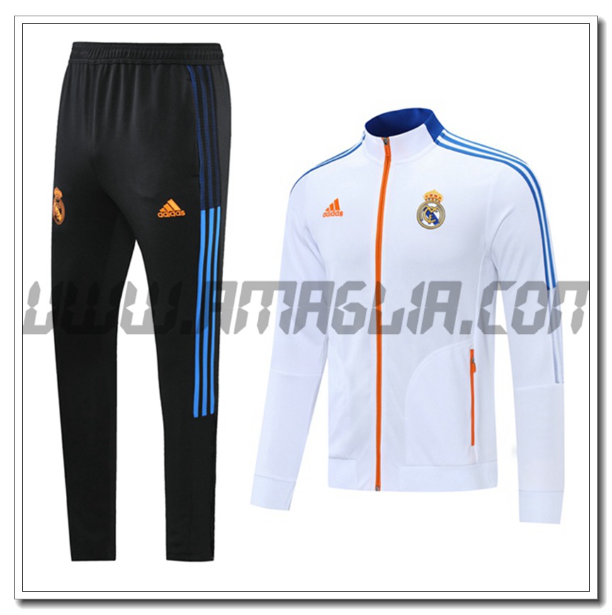 Tuta Giacca Allenamento Real Madrid Bianco 2021 2022